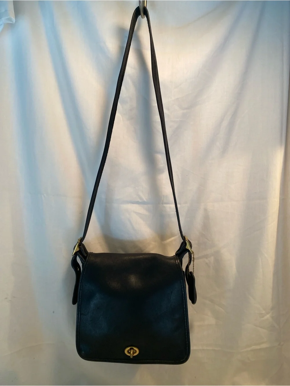 Vintage Coach Legacy Companion Classic Black Leather Crossbody Bag